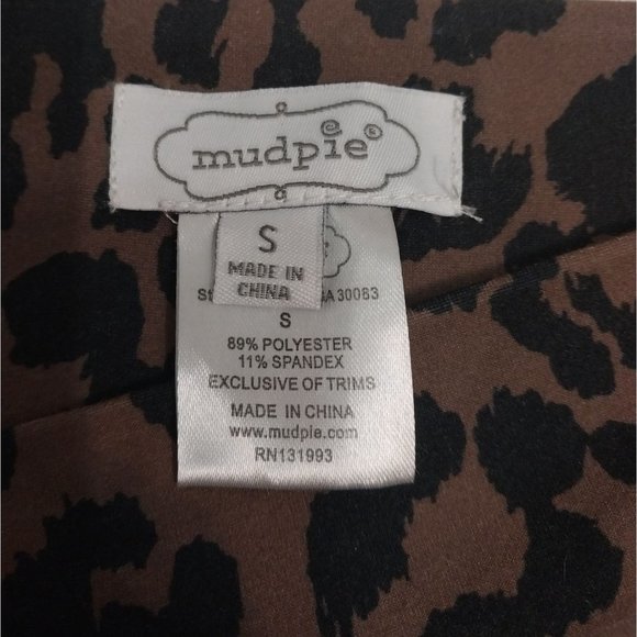 Mudpie Brown Leopard Print Crossover Waist Leggings Women's Sz S - Picture 6 of 9